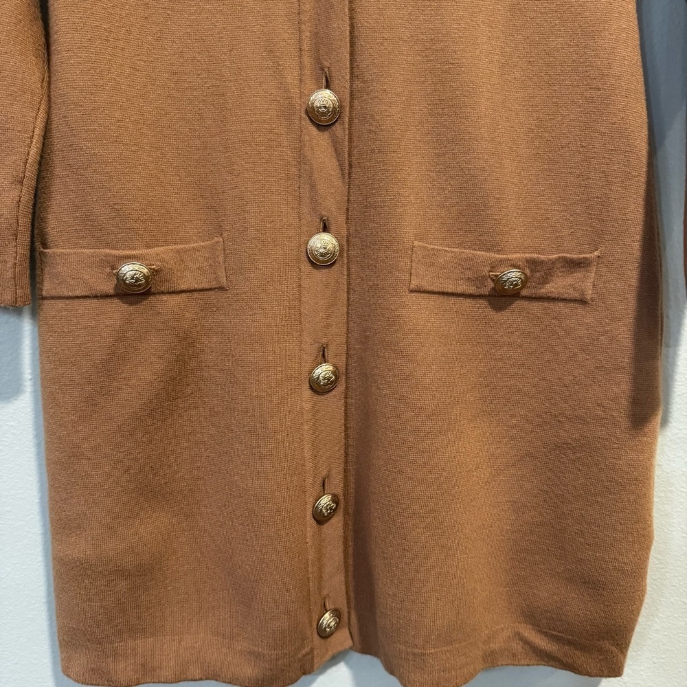 L’AGENCE Breanna Button-Up Sweater Mini Dress V Neck Long Sleeve M - Picture 5 of 8